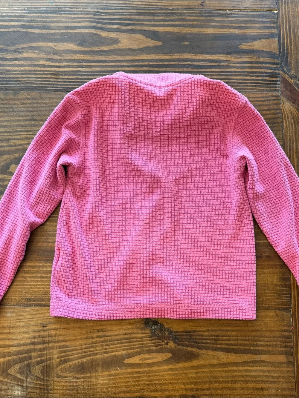 Girls' Pink Waffle-Texture Quarter Zip Pullover Properly Tied